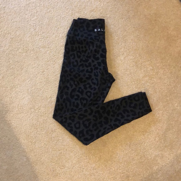 Balance Athletica Pants - Balance Athletica Black Flocked Leopard Leggings